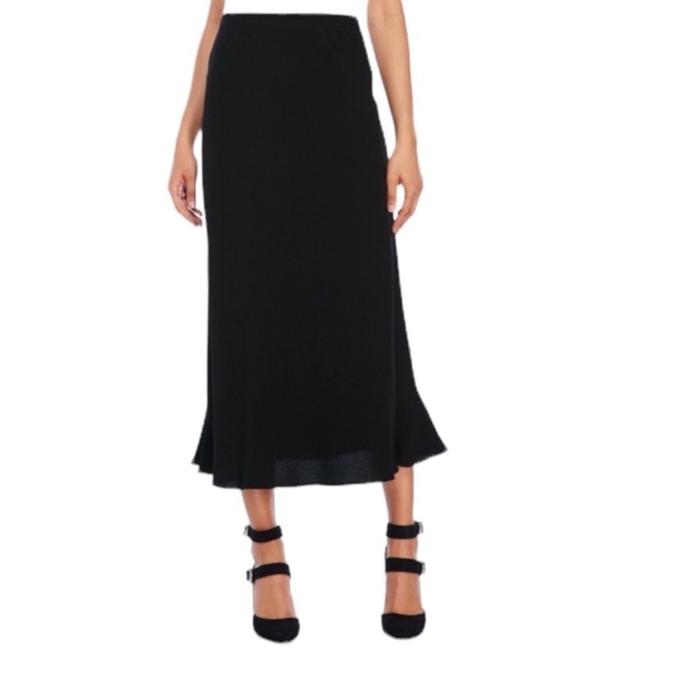 NWT ZELDA 90's Black Crepe Trumpet Meryl Maxi Skirt Size 10
